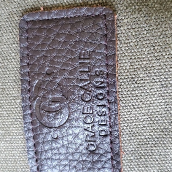 Grace Callie Designs Olive Genova messenger- tote bag 18.5 X 16 front po… - Picture 4 of 12